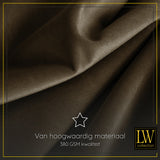 LW Collection Gordijnen met haakjes Bruin Velvet Kant en klaar 245x290CM gordijn overgordijn fluweel