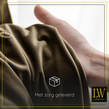 LW Collection Gordijnen met haakjes Bruin Velvet Kant en klaar 175x140CM gordijn overgordijn fluweel
