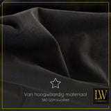 LW Collection Gordijnen met haakjes zwart Velvet Kant en klaar 245x290CM gordijn overgordijn fluweel